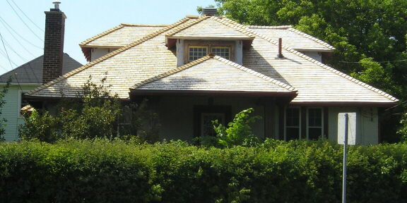 Cedar shingles on a cottage style roof